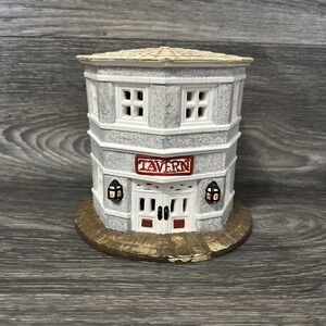 VTG Byron Molds 1970s Ceramic Hand Painted Tavern Village Snowy House Christmas